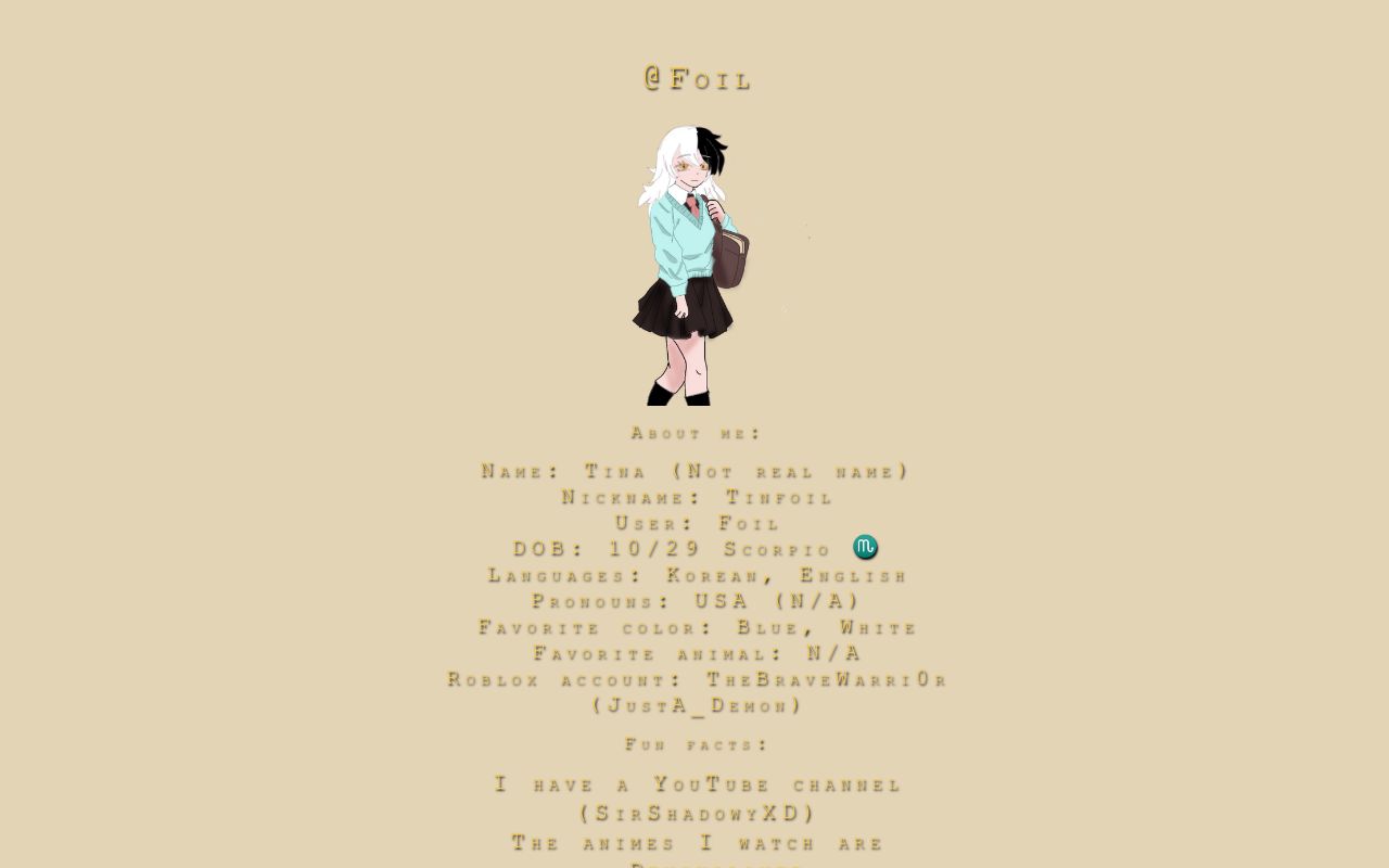 Carrd profile picture for @foil